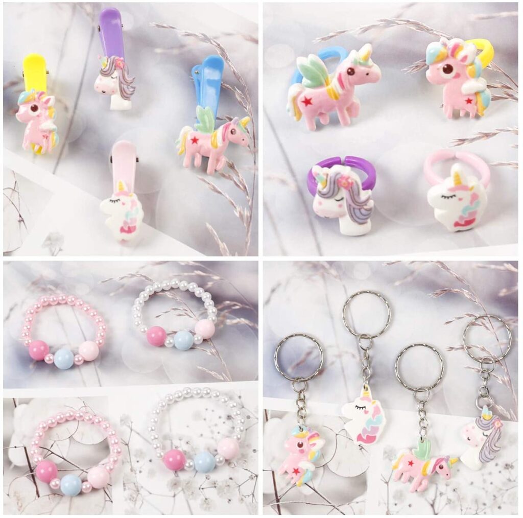 Barrette à Cheveux Licorne Rose Et Arc-en-Ciel Pour Fille – Taille Moyenne